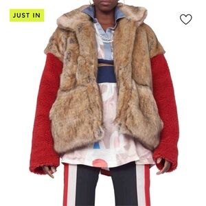 AlphaStyle NWT Faux Fur/Knit Jacket Size L